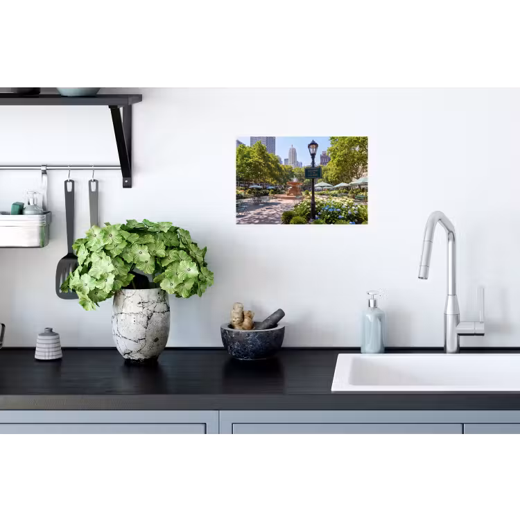 Park - Fontein - Stad - Natuur Muursticker klein -keuken