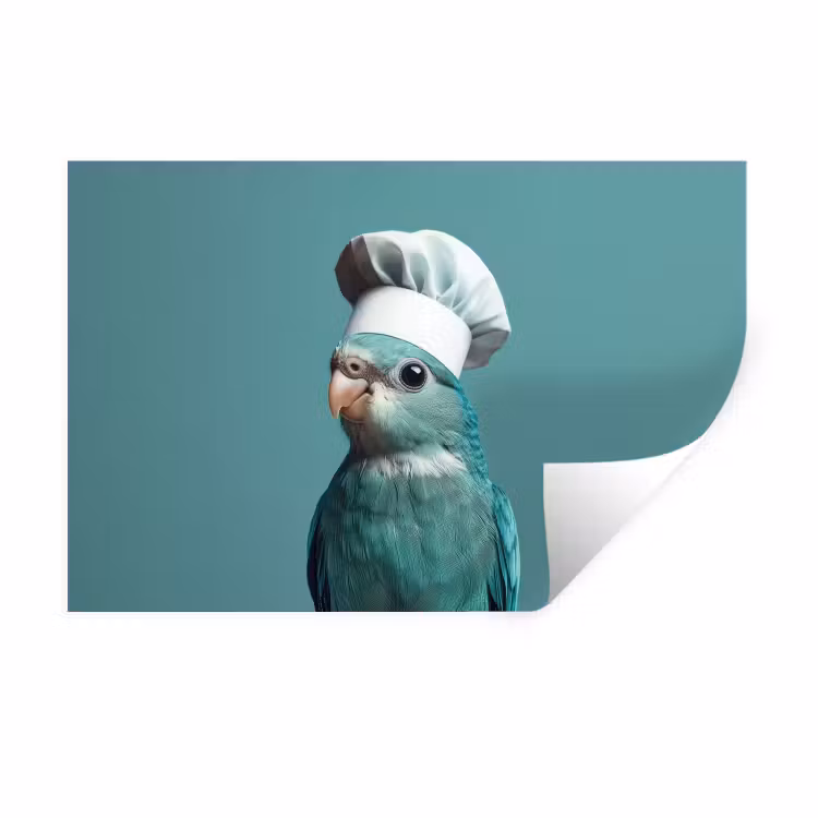 Parkiet - Vogel - Koksmuts - Cute Muursticker klein -3d