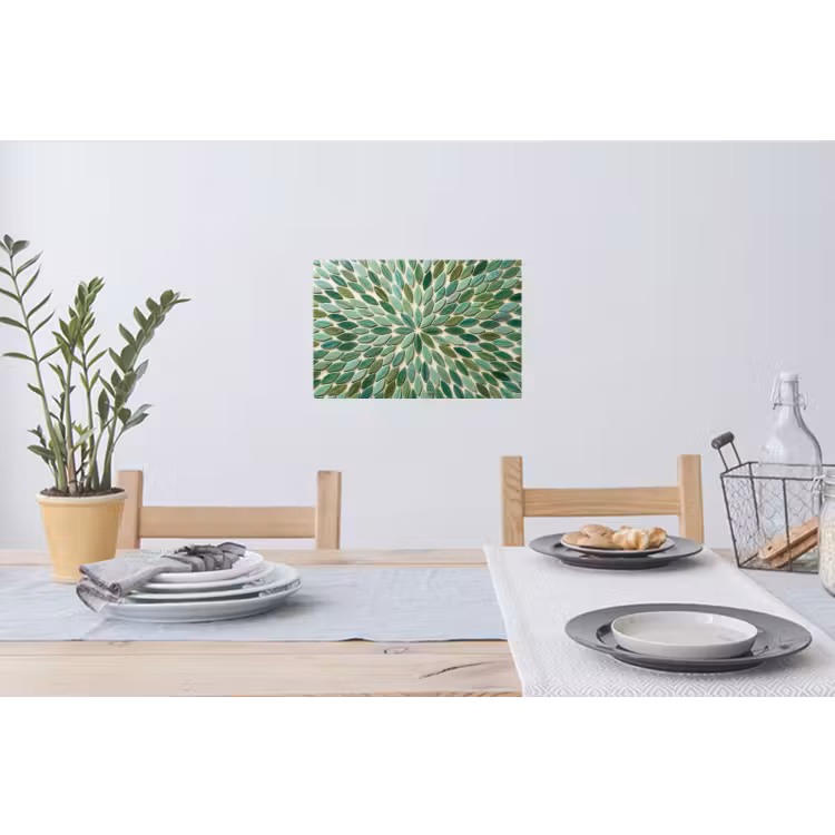 Patroon - Blad - Groen - Abstract Muursticker klein -eettafel