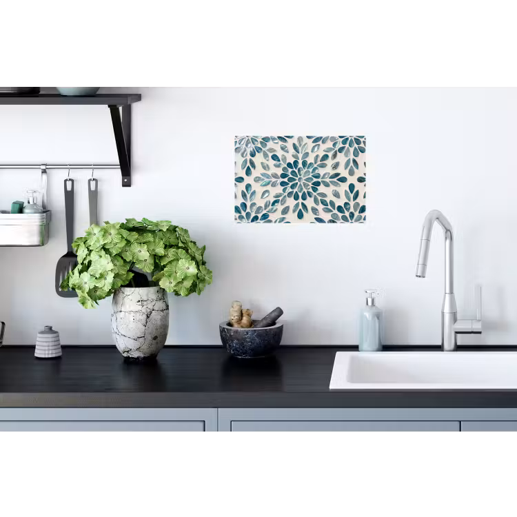 Patroon - Bladeren - Abstract - Modern - Turquoise Muursticker klein -keuken