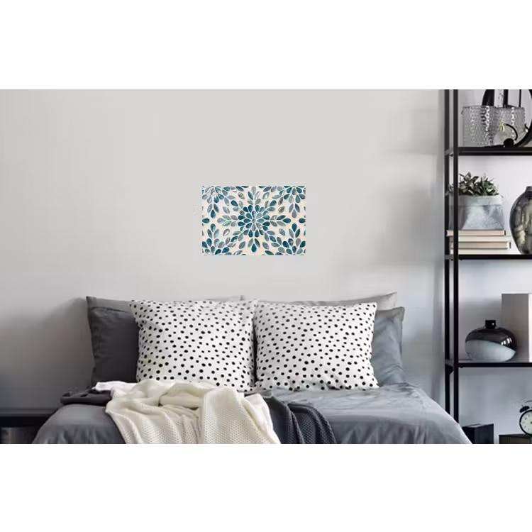 Patroon - Bladeren - Abstract - Modern - Turquoise Muursticker klein -slaapkamer