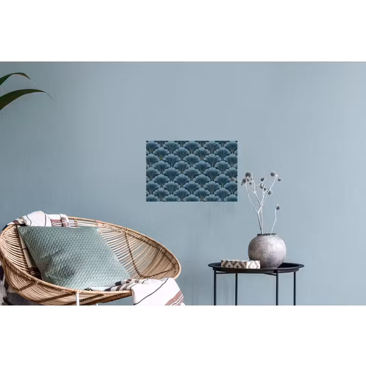 Patroon - Ginkgoblad - Blauw Muursticker klein 286 -plant