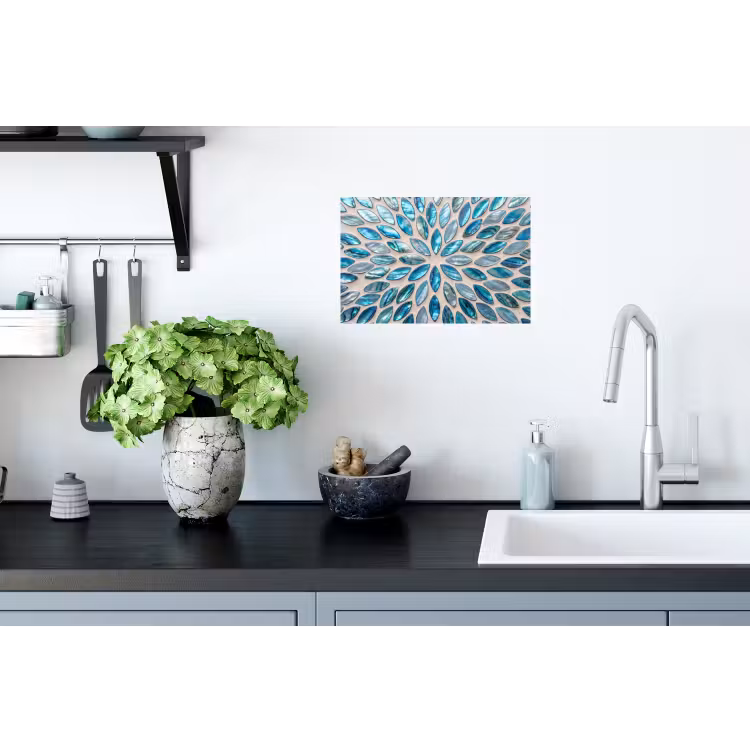 Patroon - Glans - Abstract - Blauw - Decoratie Muursticker klein -keuken
