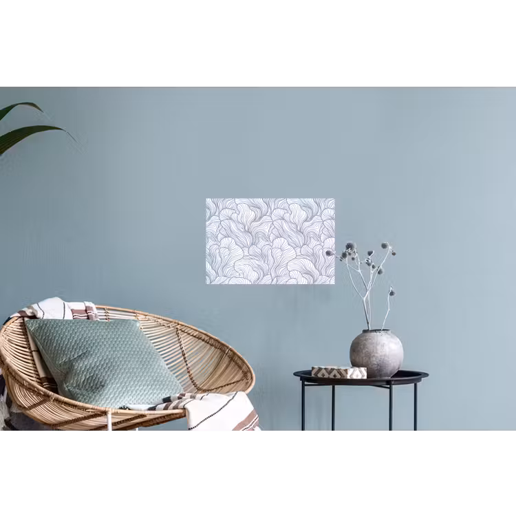Patroon - Lijnen - Organisch - Abstract - Blauw Muursticker klein -plant