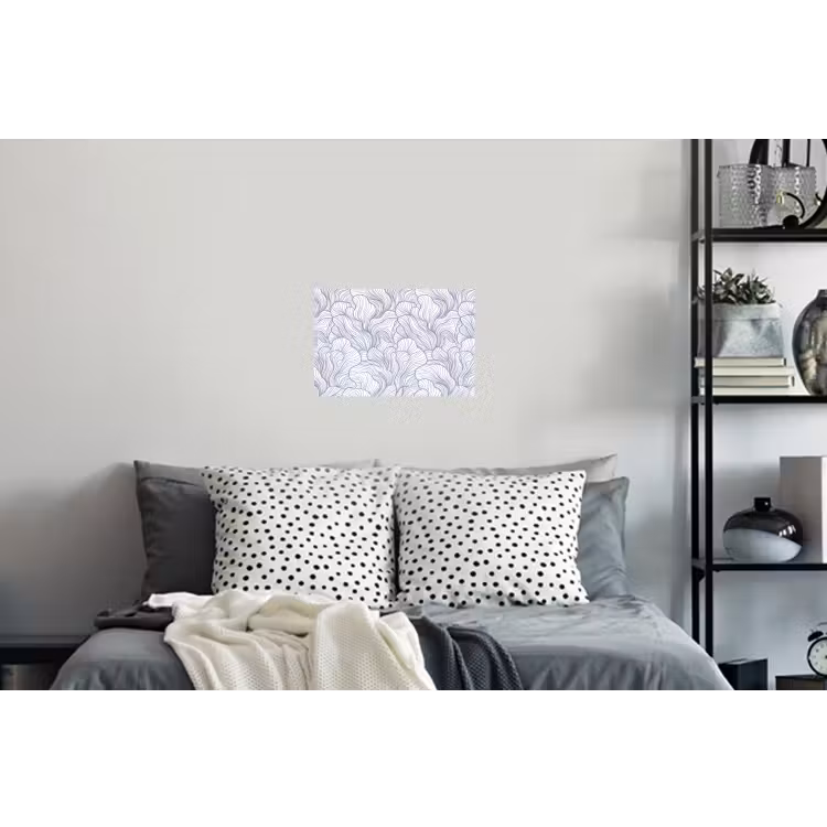 Patroon - Lijnen - Organisch - Abstract - Blauw Muursticker klein -slaapkamer