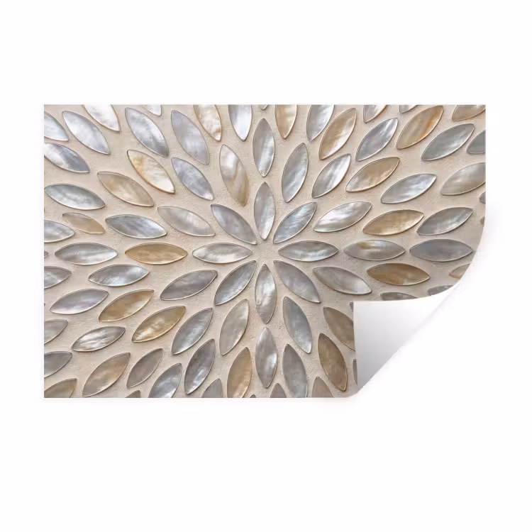 Patroon - Ovaal - Glanzend - Abstract - Beige Muursticker klein -3d