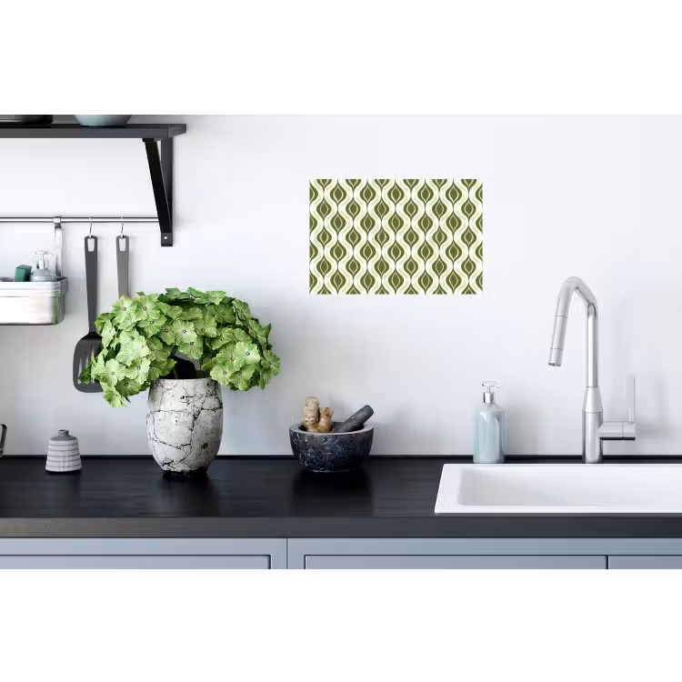 Patroon - Retro - Groen Muursticker klein 286 -keuken