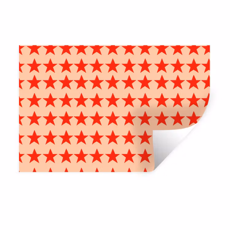 Patroon - Sterren - Rood Muursticker klein 286 -3d