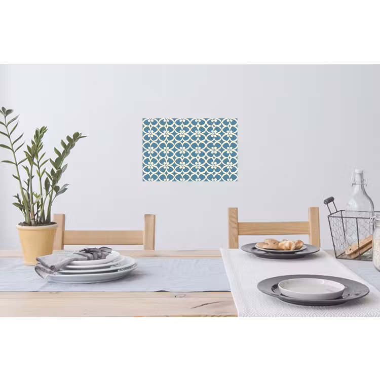 Patroon - Symmetrisch - Blauw Muursticker klein 286 -eettafel