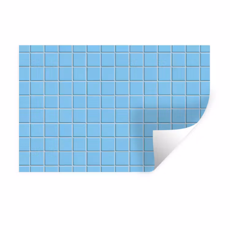 Patroon - Tegel - Pastel - Blauw Muursticker klein 286 -3d