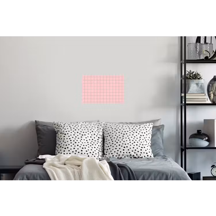 Patroon - Tegel - Pastelroze Muursticker klein 286 -slaapkamer