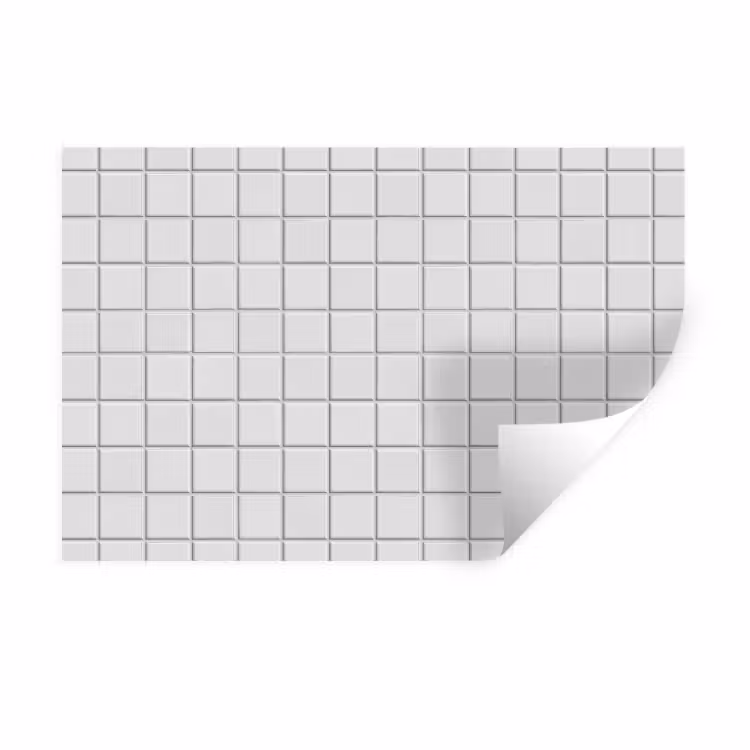 Patroon - Tegels - Grijs - Wit Muursticker klein 286 -3d
