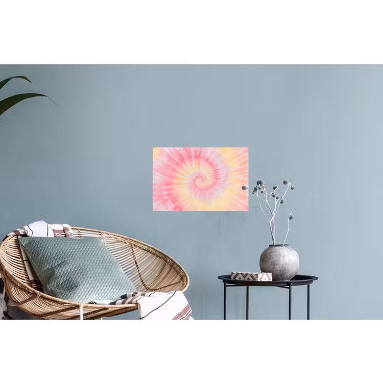 Patroon - Tie Dye - Pasteltinten - Roze Muursticker klein -plant