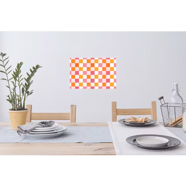Patroon - Vierkant - Roze Muursticker klein 286 -eettafel