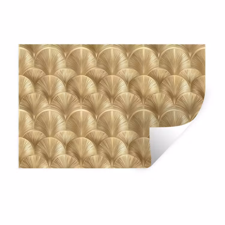 Patroon - Waaier - Goud Muursticker klein 286 -3d
