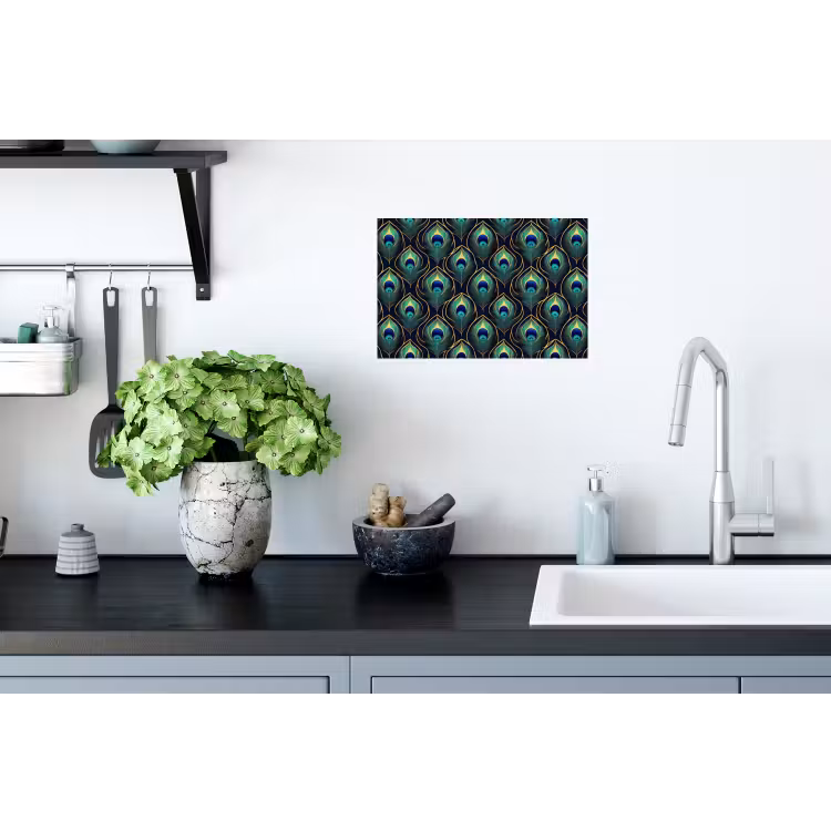 Pauw - Veren - Groen Muursticker klein 286 -keuken
