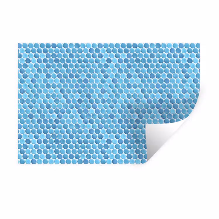 Penny - Mozaïek - Lichtblauw Muursticker klein 286 -3d