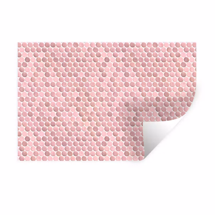 Penny - Mozaïek - Lichtroze Muursticker klein 286 -3d