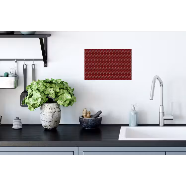 Penny - Mozaïek - Rond - Rood Muursticker klein 286 -keuken