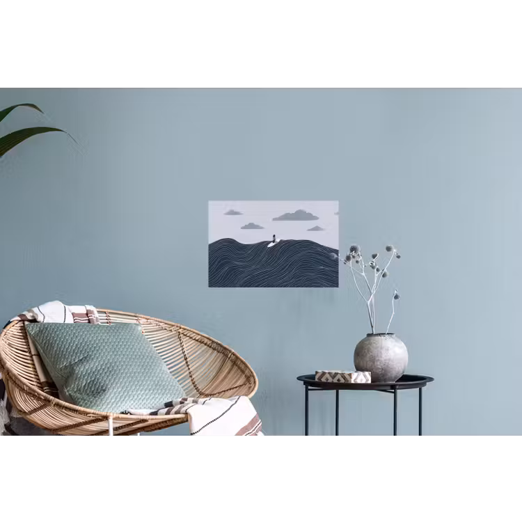 Persoon - Surfen - Oceaan - Natuur - Modern Muursticker klein -plant