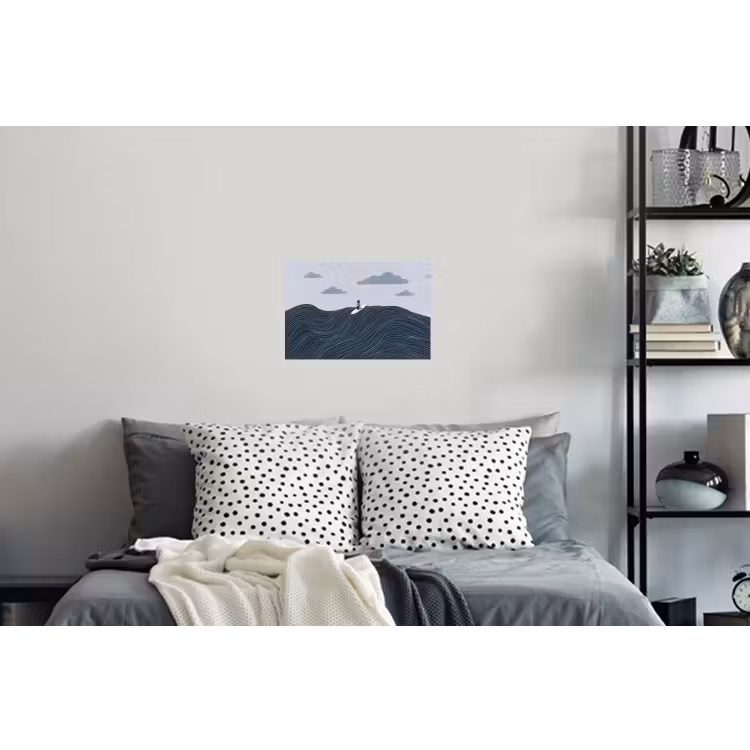 Persoon - Surfen - Oceaan - Natuur - Modern Muursticker klein -slaapkamer