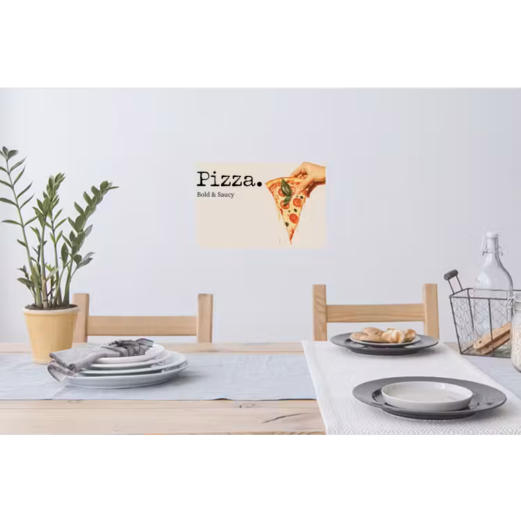 Pizza - Kaas - Pepperoni Muursticker klein -eettafel