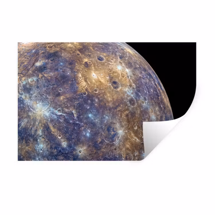 Muursticker - Planeet - Kraters - Ruimte - Planeet - Kraters - Ruimte Muursticker klein