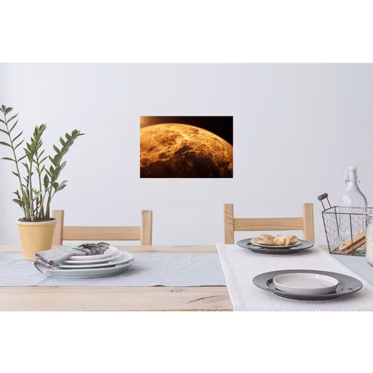 Muursticker - Planeet - Ruimte - Oranje - Planeet - Ruimte - Oranje Muursticker klein