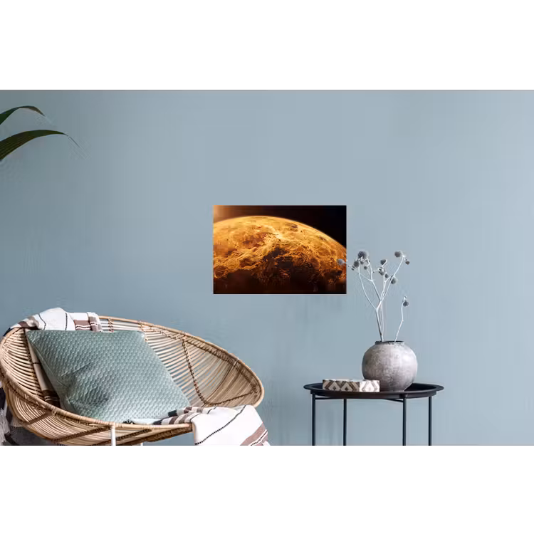 Muursticker - Planeet - Ruimte - Oranje - Planeet - Ruimte - Oranje Muursticker klein