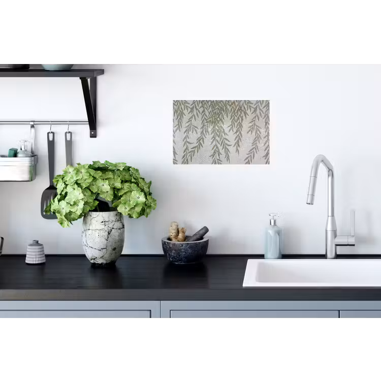 Planten - Mozaïek - Patroon - Groen - Blauw Muursticker klein -keuken