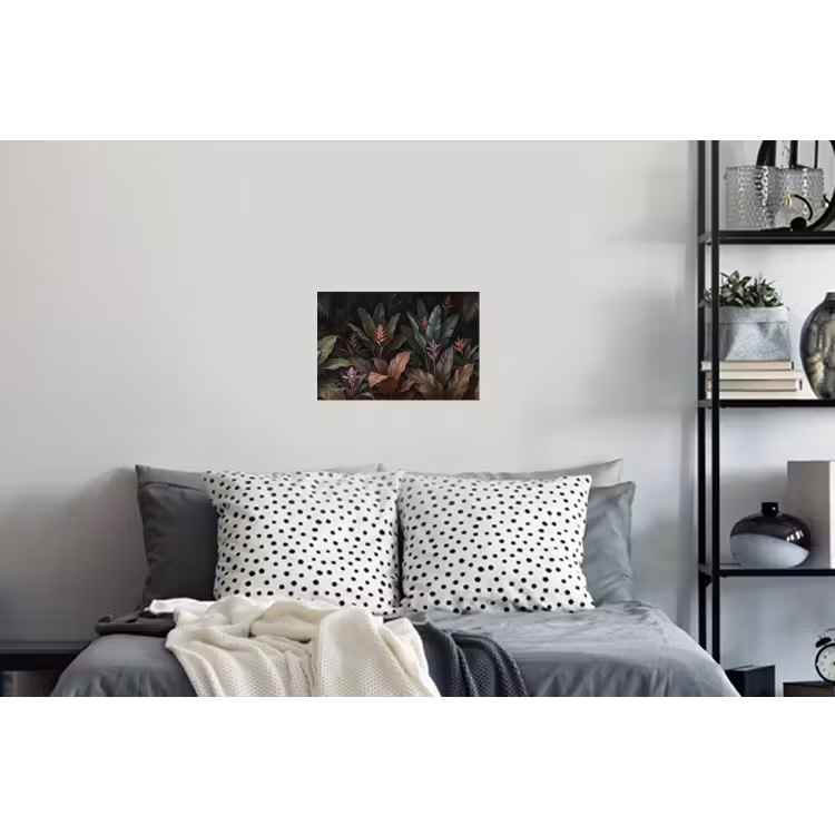 Planten - Tropisch - Jungle - Donker - Natuur Muursticker klein -slaapkamer