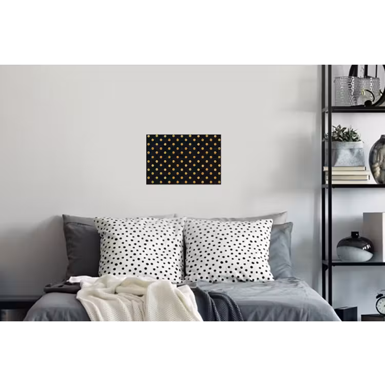 Polka Dot - Stippen - Goud - Zwart Muursticker klein 286 -slaapkamer