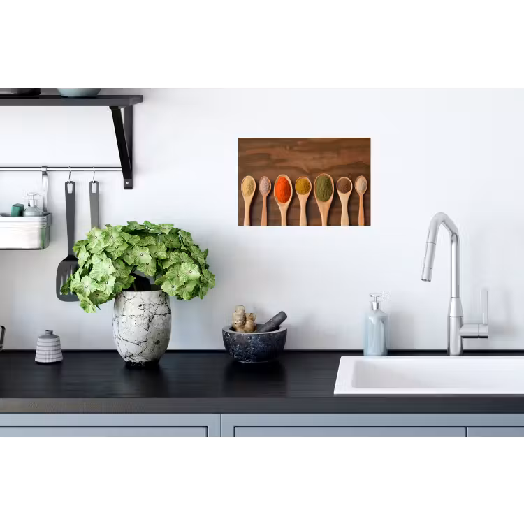 Pollepel - Kruiden - Eten - Specerijen - Tafel Muursticker klein -keuken