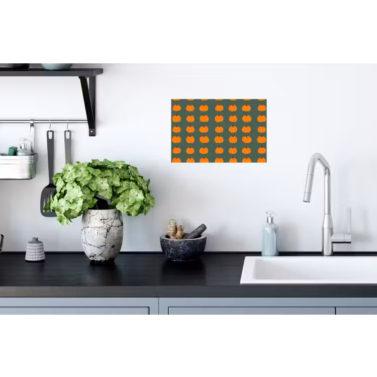 Pompoen - Patroon - Oranje Muursticker klein 286 -keuken