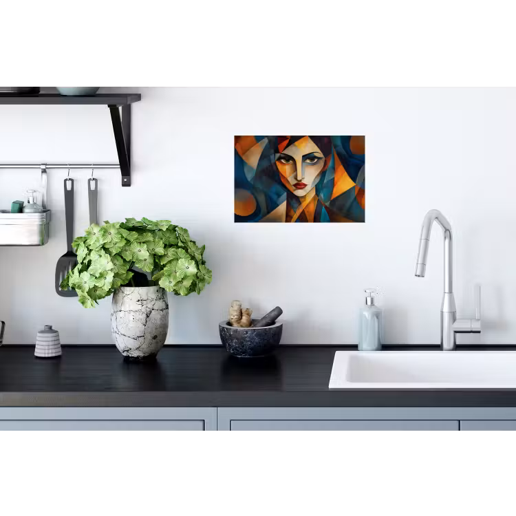 Portret - Abstract - Vormen Muursticker klein -keuken