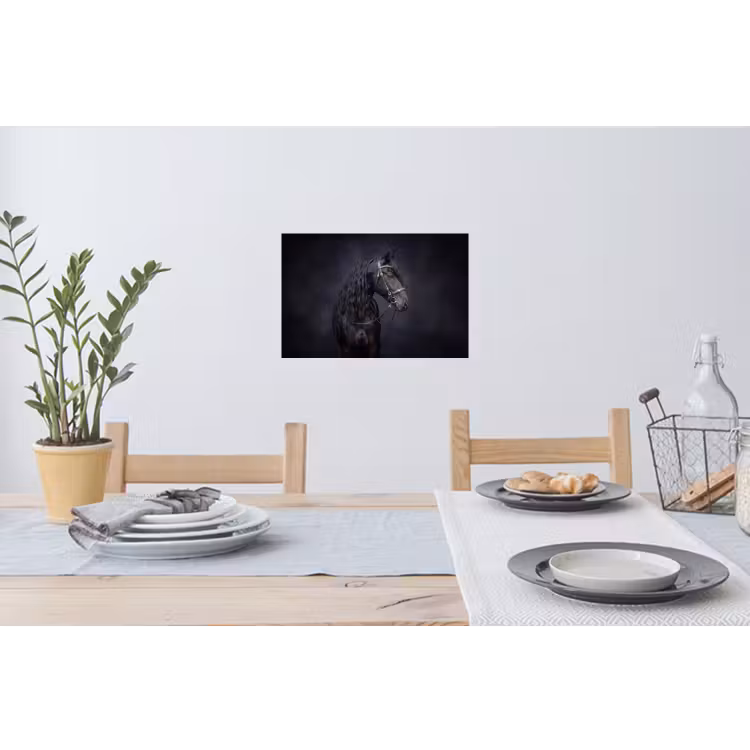 Portret - Paard - Donker Muursticker klein -eettafel