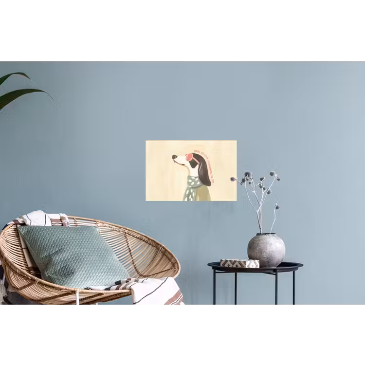 Quote - Hond - Zonnebril Muursticker klein -plant