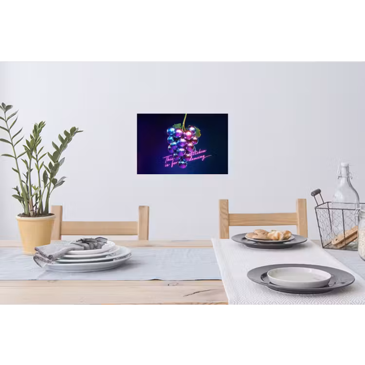 Quote - Neon - Disco - Druiven Muursticker klein -eettafel