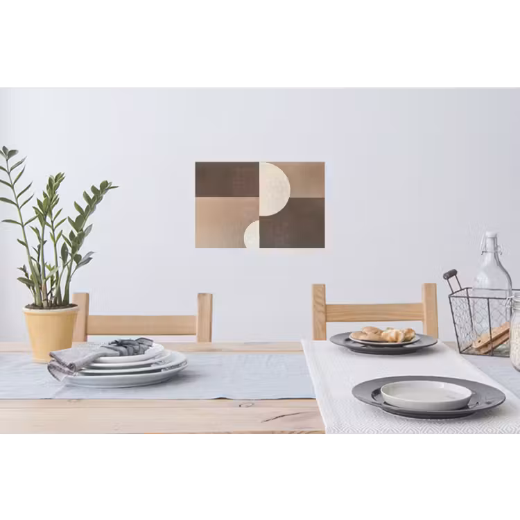 Raster - Halve cirkels - Contrast Muursticker klein -eettafel