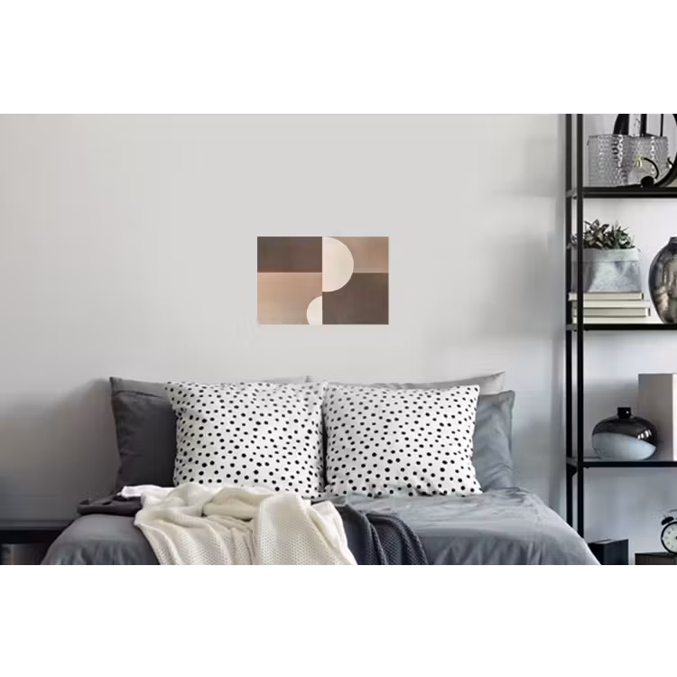 Raster - Halve cirkels - Contrast Muursticker klein -slaapkamer