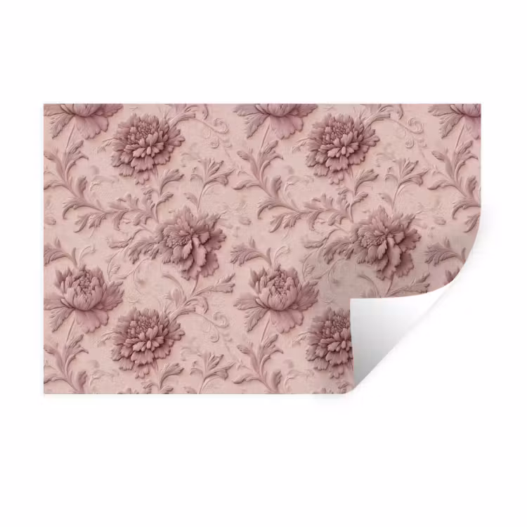 Reliëf - Pioenrozen - Roze Muursticker klein 286 -3d