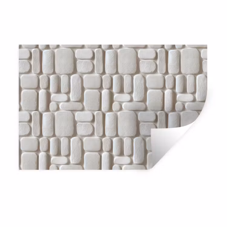 Reliëf - Structuur - Wit Muursticker klein 286 -3d