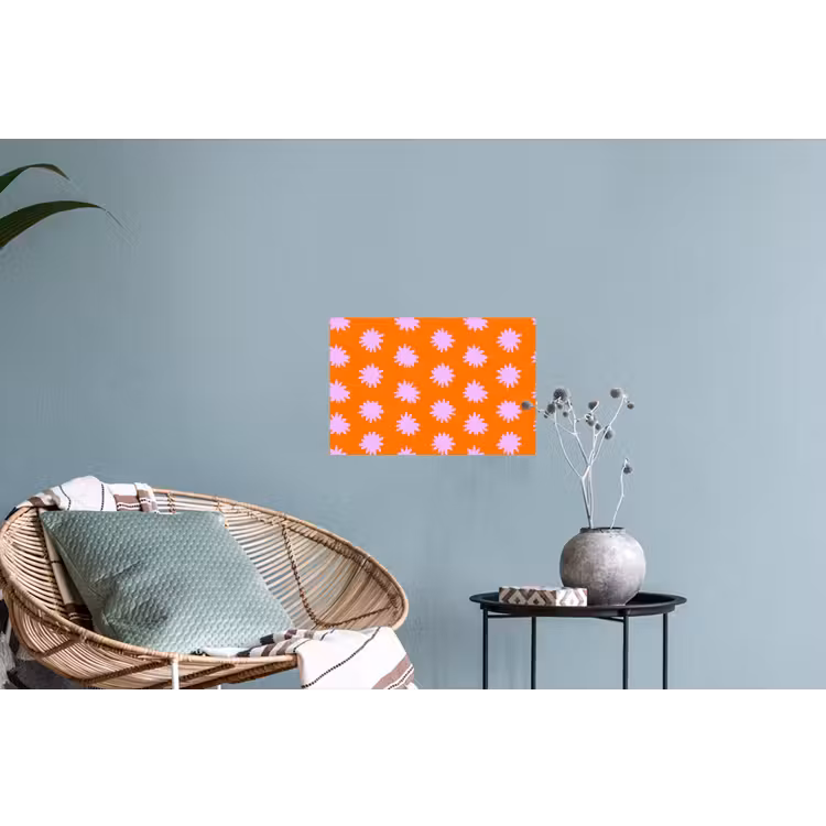 Retro - Bloemen - Oranje Muursticker klein 286 -plant