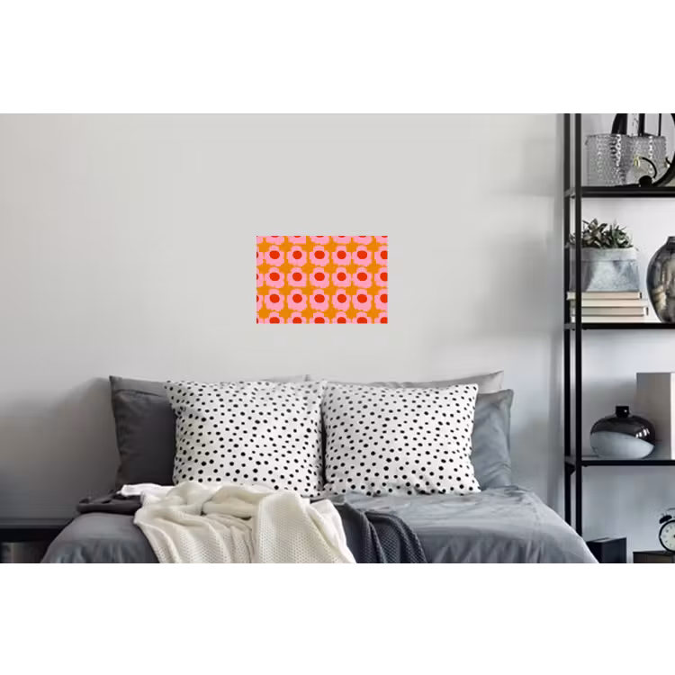 Retro - Bloemen - Roze Muursticker klein 286 -slaapkamer