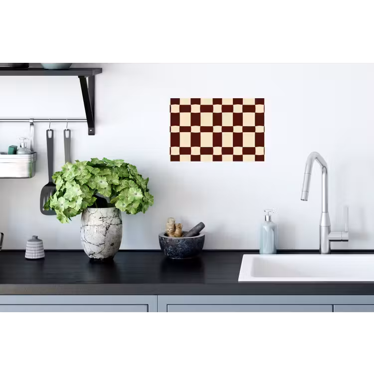 Retro - Patroon - Bruin Muursticker klein 286 -keuken