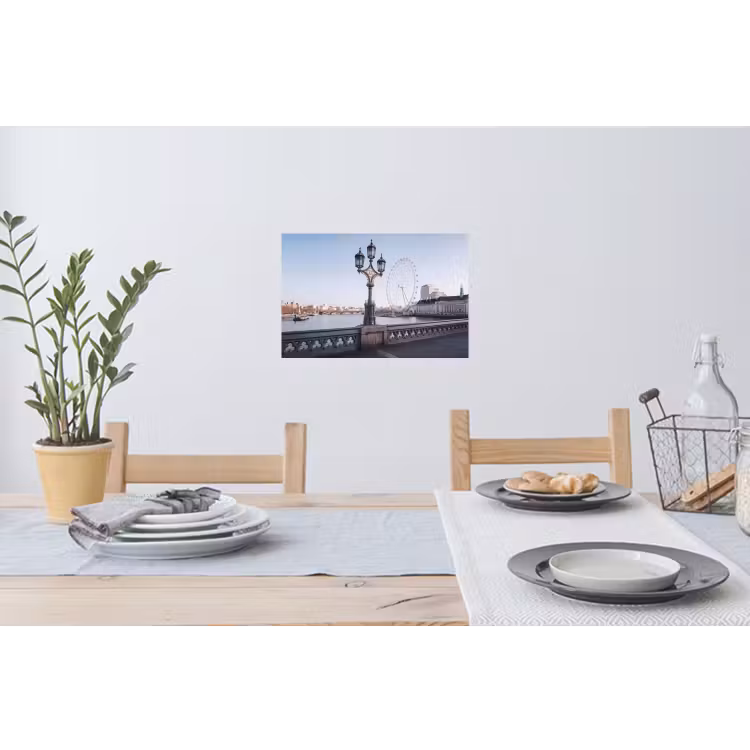 Reuzenrad - Londen - Stad - Architectuur - Brug Muursticker klein -eettafel
