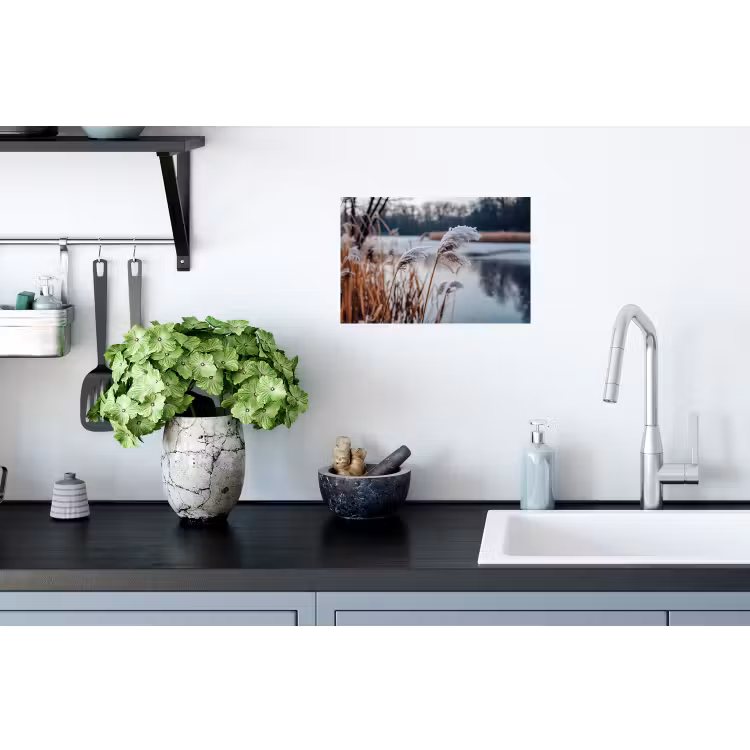 Riet - Gras - Natuur - Winter - Meer Muursticker klein -keuken