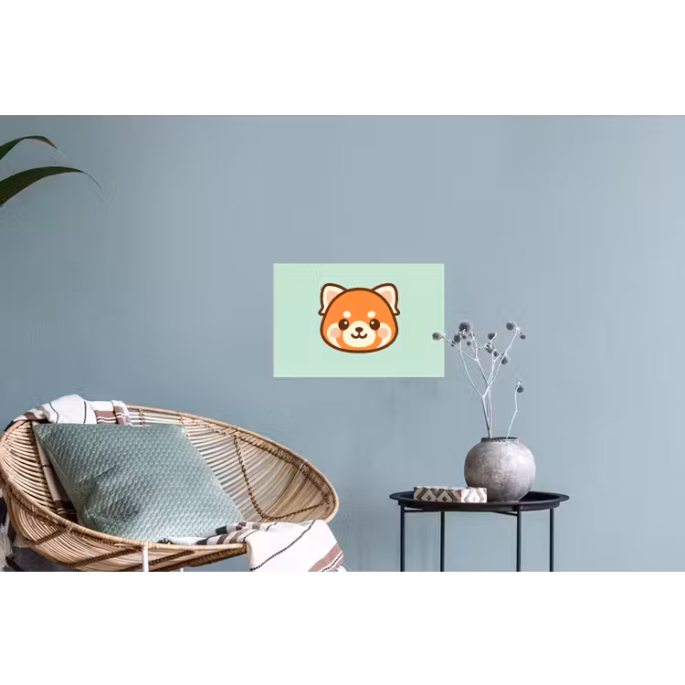 Rode panda - Groen - Cartoon Muursticker klein -plant