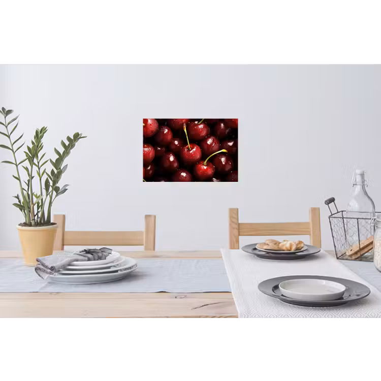 Rood - Fruit - Kersen Muursticker klein -eettafel