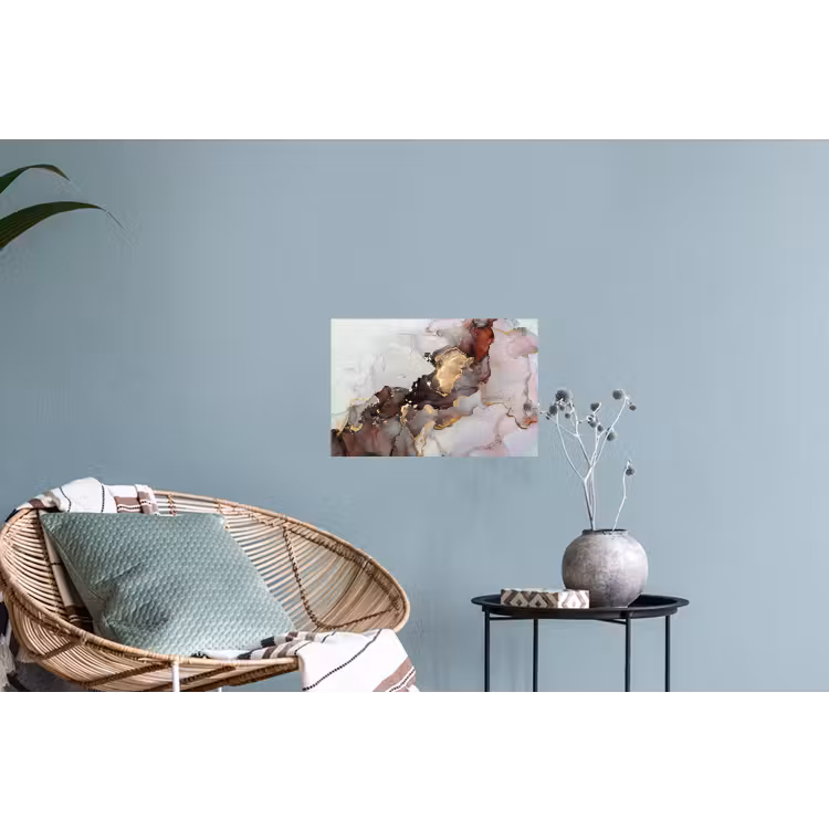 Rood - Marmer - Goud Muursticker klein -plant